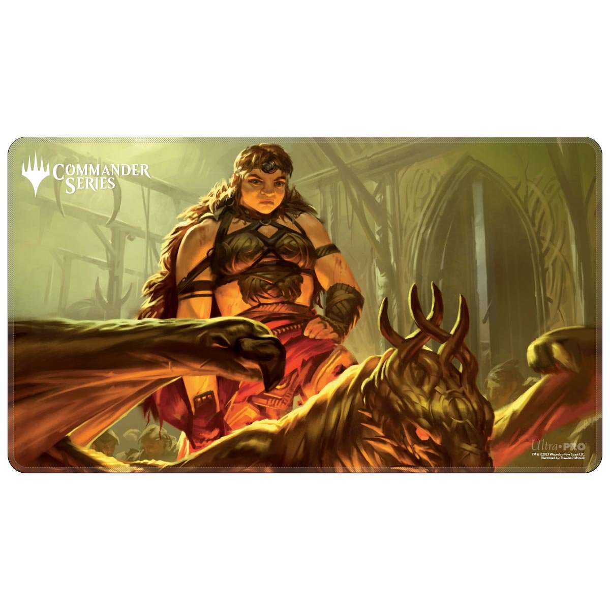 Ultra Pro - Magic: The Gathering - Commander Series - Tapis de jeu Magda, hors-la-loi effrontée (60 x 34 cm) - flash vidéo