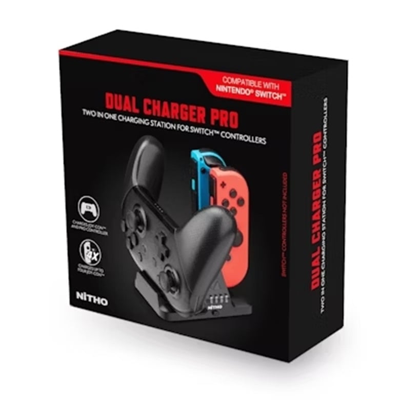 Nitho - Station de charge compatible avec Joy-Cons et manette pro de la Nintendo Switch - flash vidéo