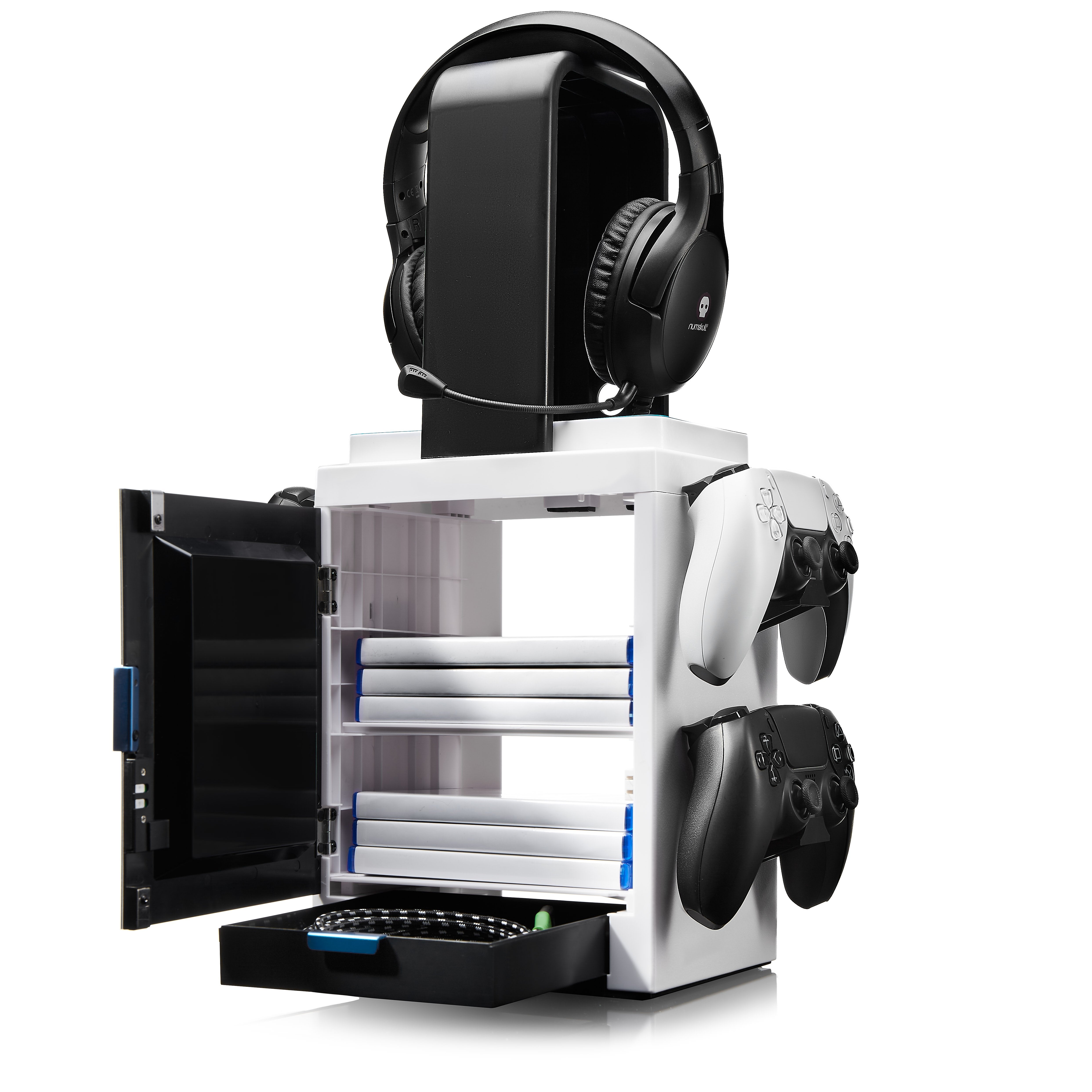 Numskull - Meuble de rangement lumineux inspiré du logo Numskull pour gamer - flash vidéo