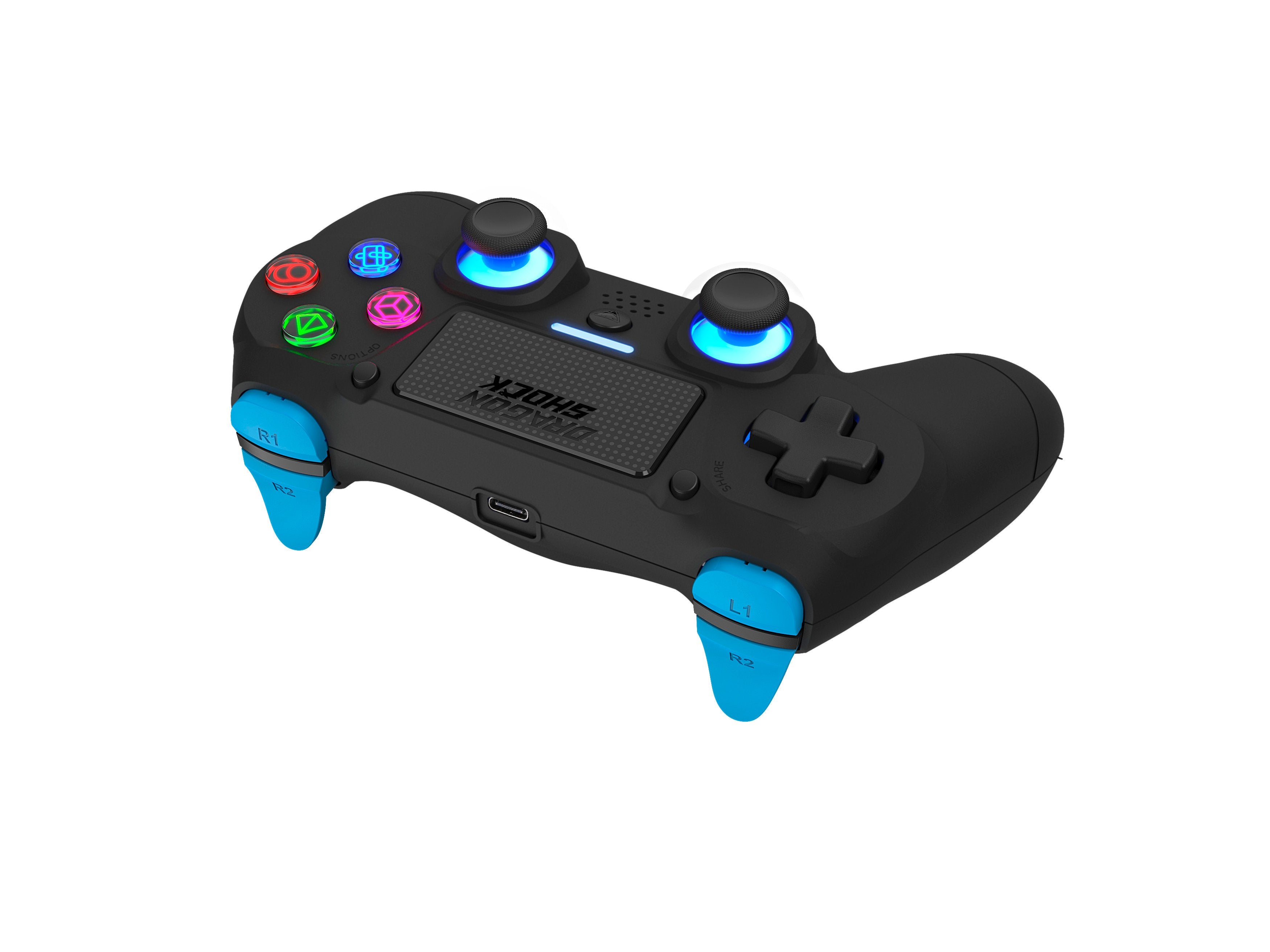 DragonShock - Manette sans fil Bluetooth MIZAR Noire pour PS4, PC et Mobile - flash vidéo