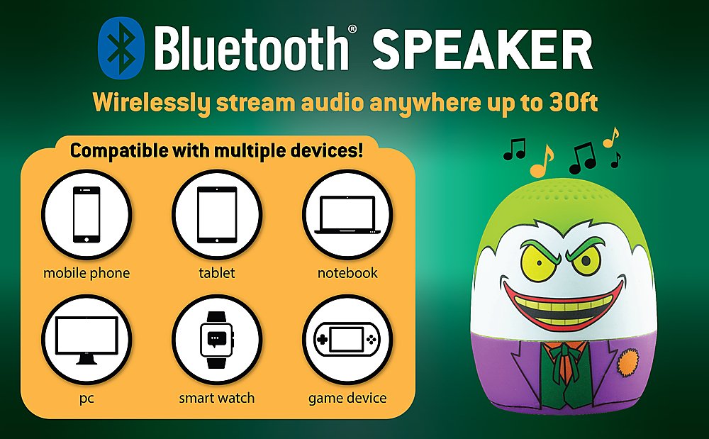 DC Comics - Mini enceinte Bluetooth Joker - flash vidéo