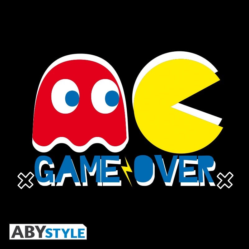 Pac-Man - Tshirt "Game Over" Femme MC Black M - flash vidéo