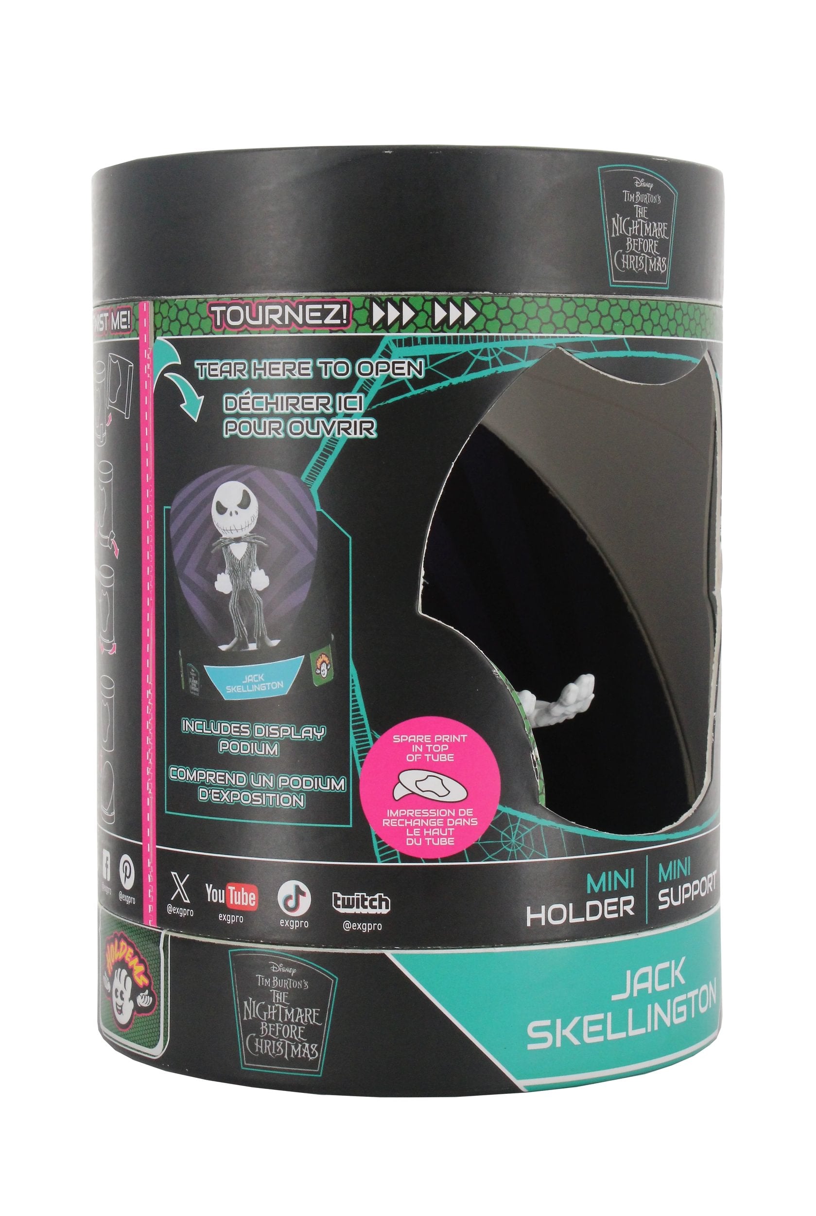 Cable Guys Holdems - Disney - L'Étrange Noël de monsieur Jack - Support pour écouteurs et téléphone Jack Skellington - flash vidéo