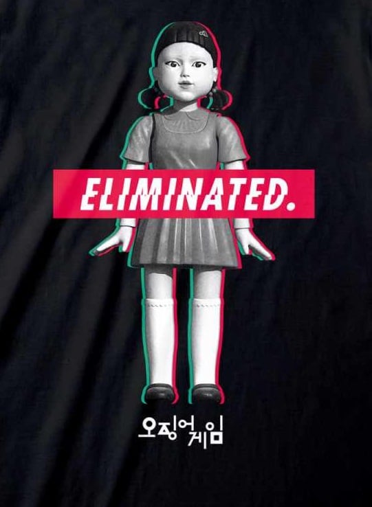 Squid Game - T-shirt unisexe Noir Poupée de l'élimination - L - flash vidéo