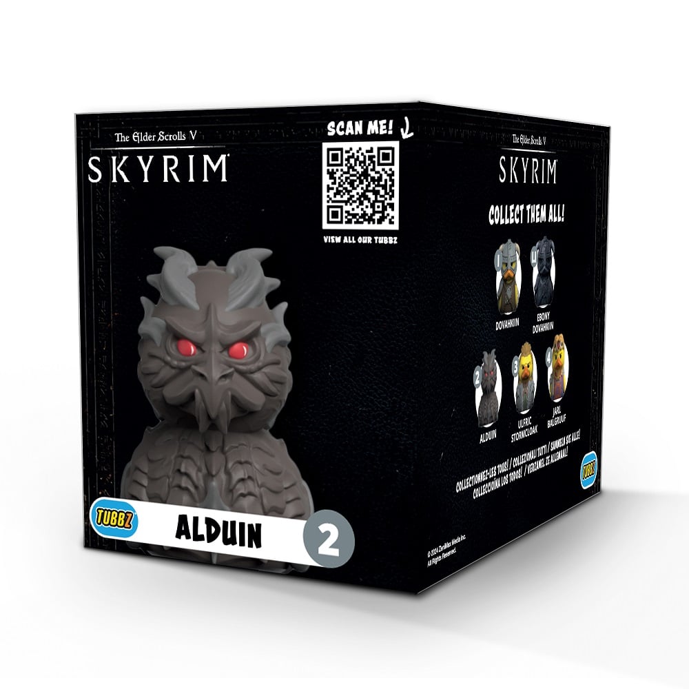 Numskull - Best of TUBBZ Boîte Canard de bain - The Elder Scrolls V : Skyrim - Alduin - 9cm - flash vidéo