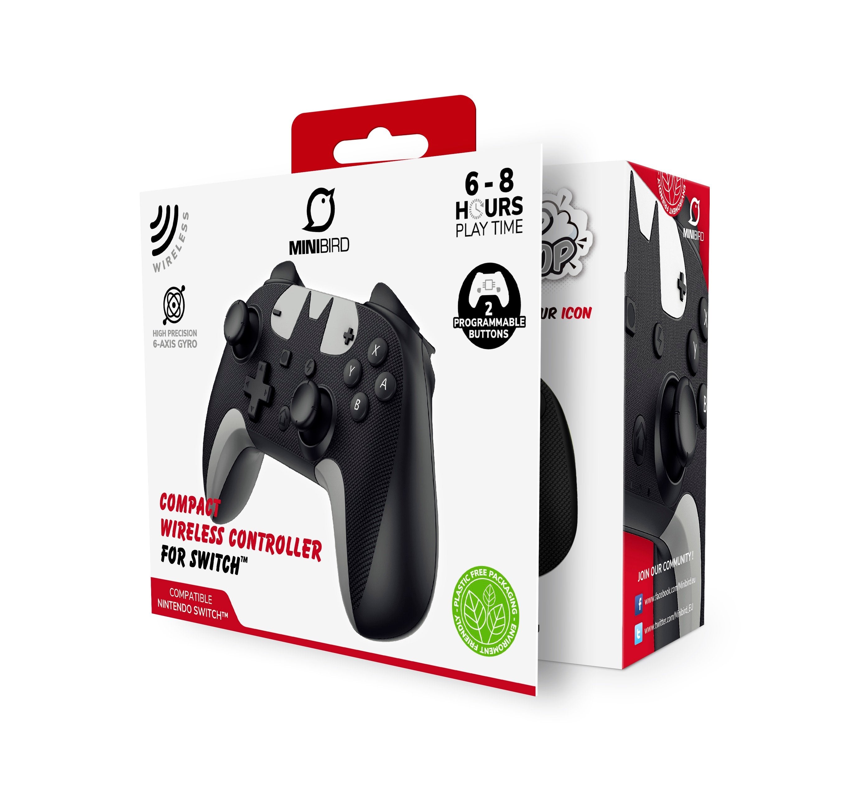 Minibird Pop Top - Manette sans fil Bluetooth "The Signal" pour Nintendo Switch et Switch OLED - flash vidéo