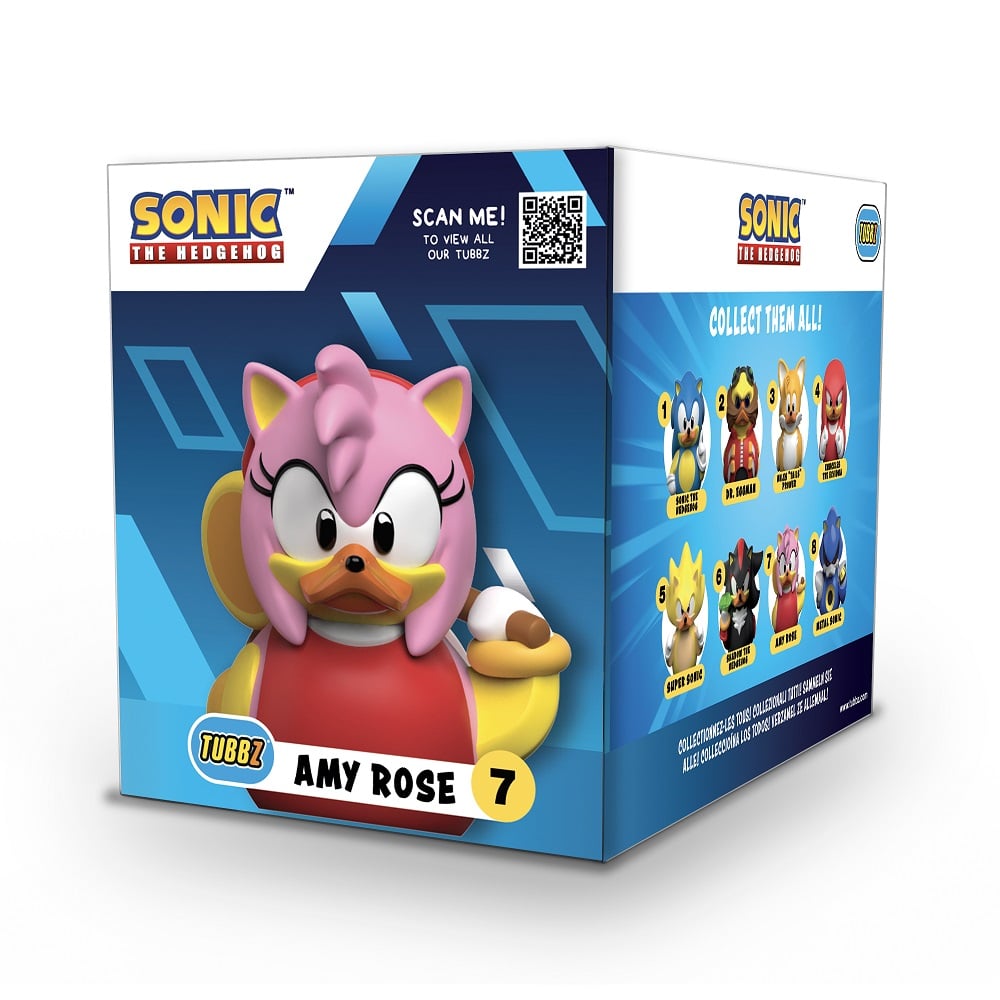 Numskull - Best of TUBBZ Boîte Canard de bain - Sonic le Hérisson - Amy Rose - 9cm - flash vidéo