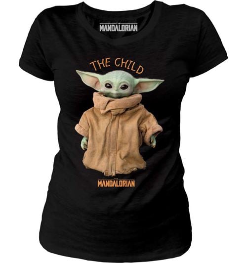 The Mandalorian - T-shirt Noir Femmes Logo The Child - XL - flash vidéo