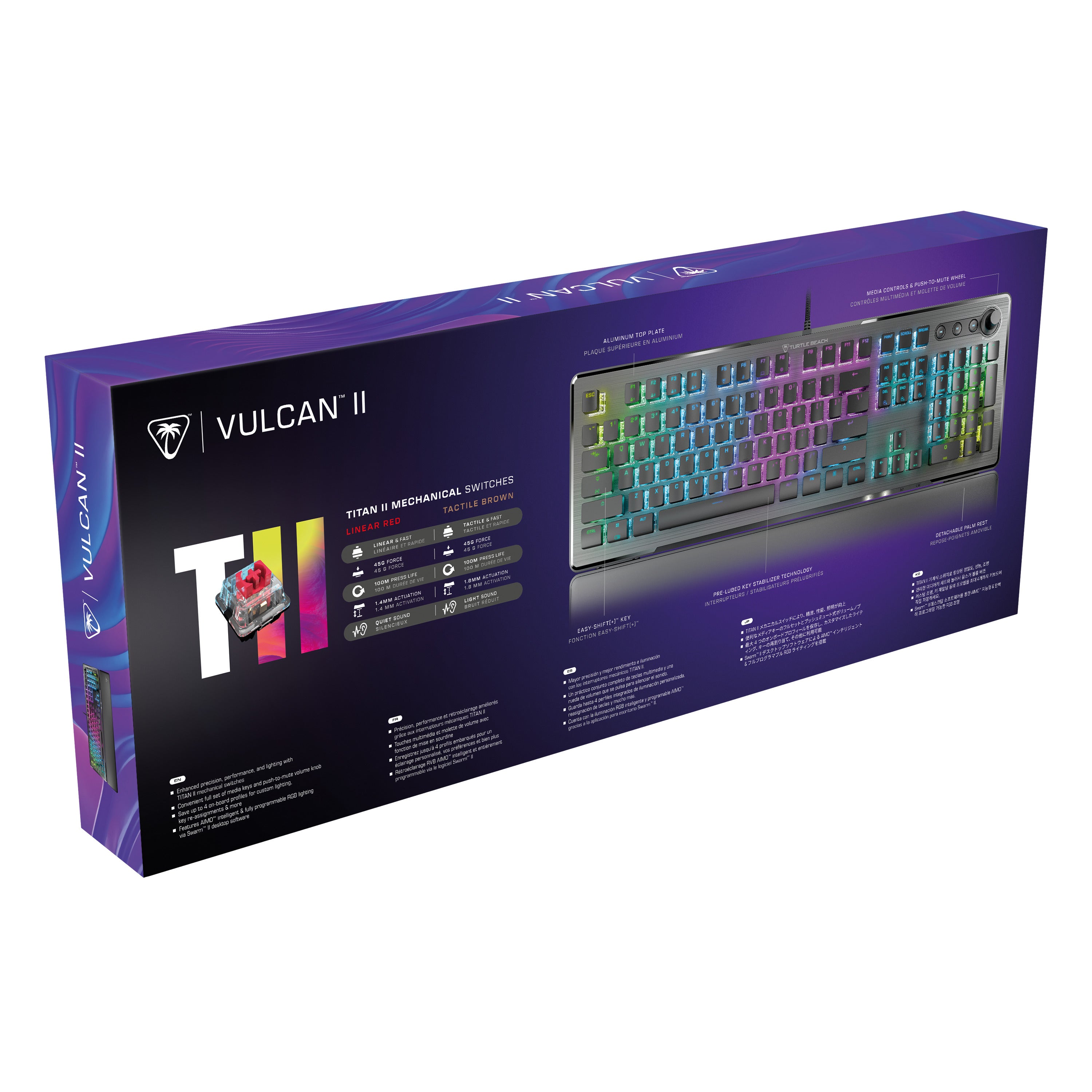 Turtle Beach - Clavier de jeu mécanique RGB Filaire Vulcan II Noir - Disposition Qwerty US - flash vidéo