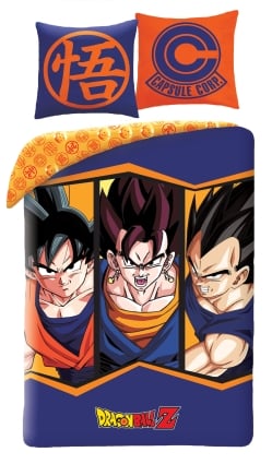 Dragon Ball Z - Parure de housse de couette + 1 taie d'oreiller (200x140cm + 65x65cm) - flash vidéo