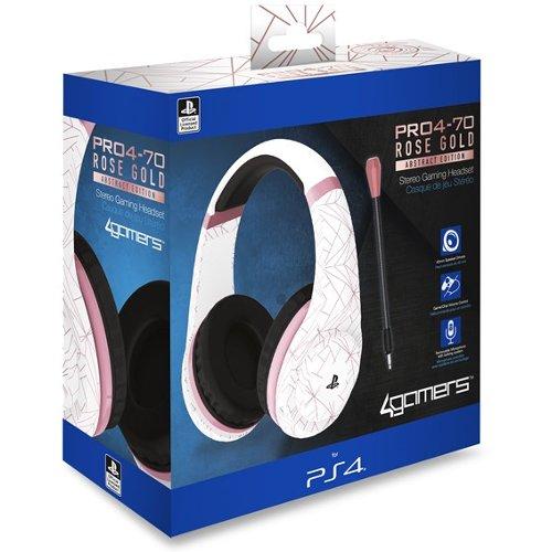 4Gamers - Casque de jeu stéréo filaire PRO 4-70 Camouflage Abstrait Blanc pour PS5 et PS4 - flash vidéo
