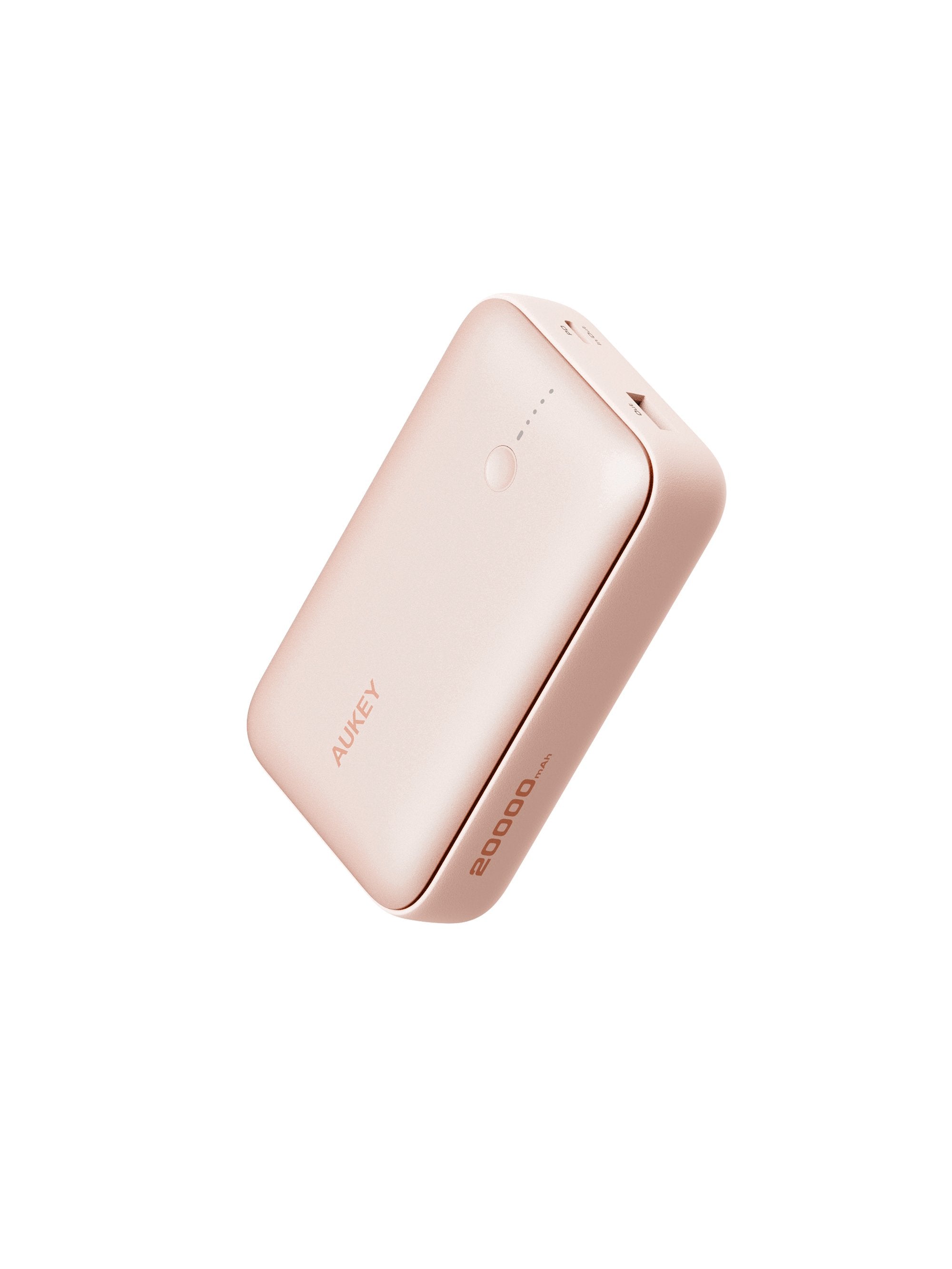Aukey - Spark Mini 20000mAh 20W Powerbank Rose USB-C/USB-A - flash vidéo
