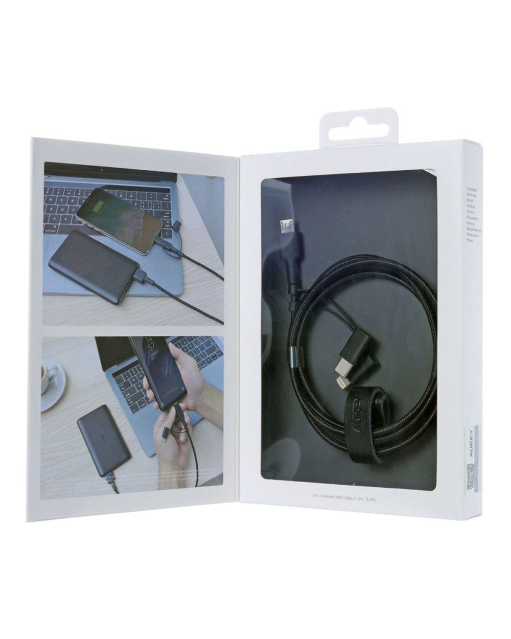 Aukey - Câble USB 3 en 1 CB-BAL5 Impulse Series - flash vidéo