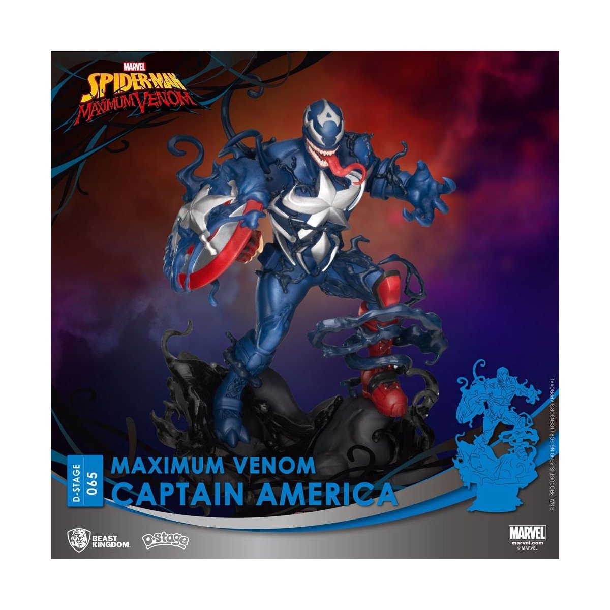 Marvel - Diorama-65 Maximum Venom Capitaine America - flash vidéo