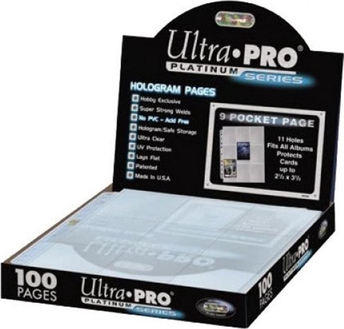 Ultra Pro - Lot de 100 Feuilles de 9 Cases Platinum Series pour Cartes Standard - flash vidéo