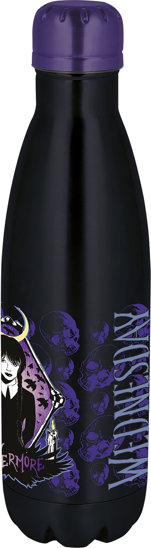 Mercredi - Bouteille d'eau en acier inoxydable Mercredi Addams - 780ml - flash vidéo