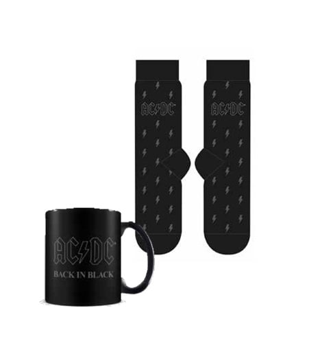 AC/DC - Coffret cadeau avec tasse 315ml et paire de chaussette EU 41-45 "Back in Black" - flash vidéo