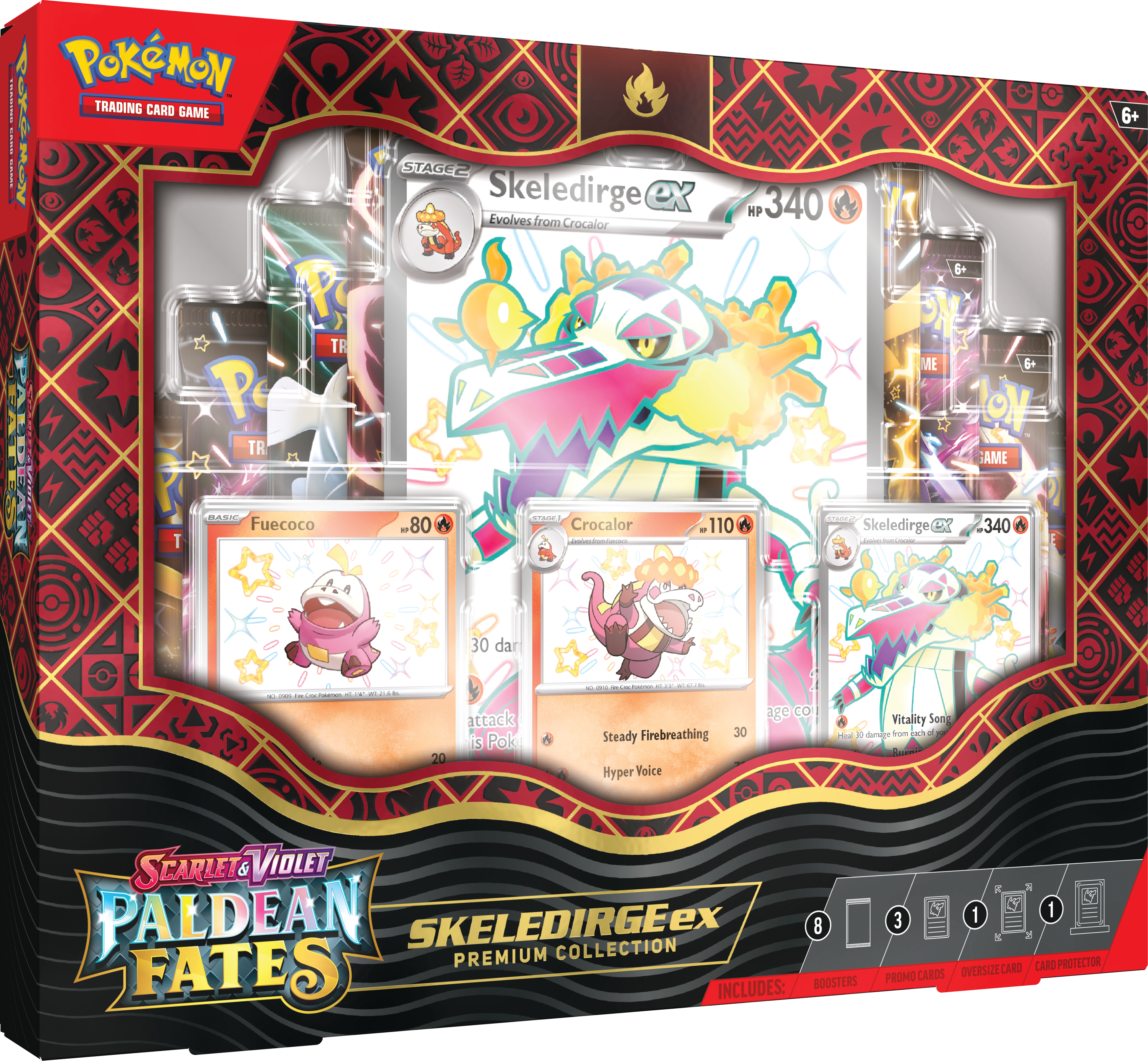 Pokémon TCG - Scarlet & Violet - Paldean Fates Premium Collection (Meowscarada ex / Skeledirge ex / Quaquaval ex - 1x Random Box) - flash vidéo