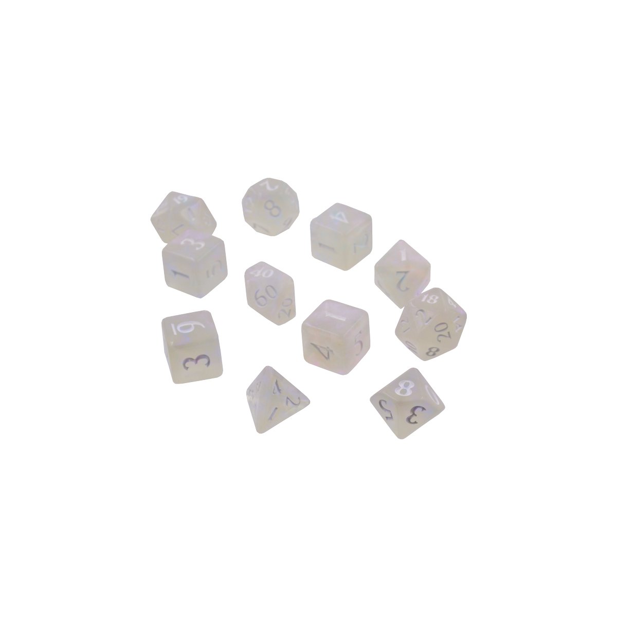 Ultra Pro - Eclipse 11 - Set de dés en acrylique : Blanc Arctique - flash vidéo