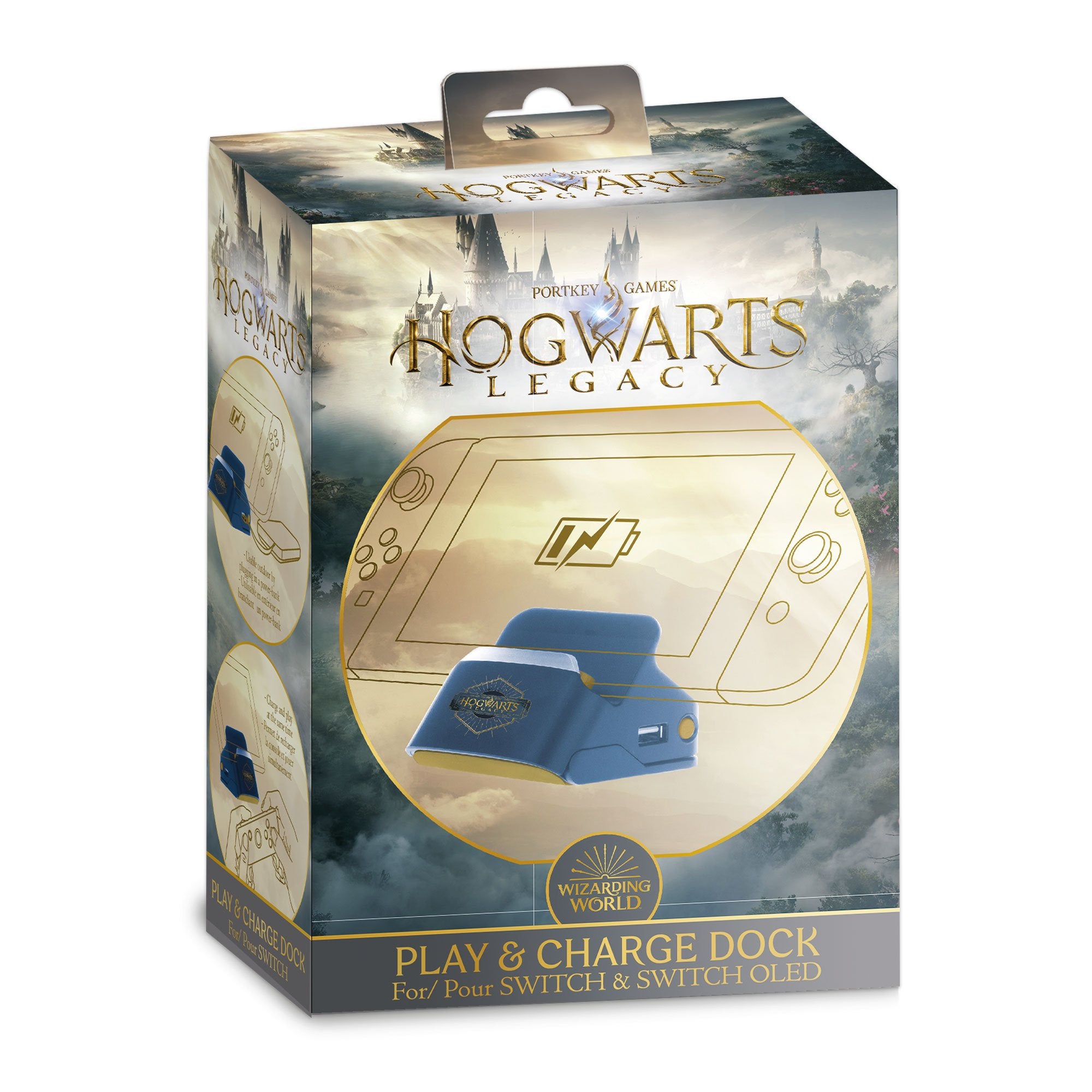 Hogwarts Legacy - Dock et Stand 2 en 1 - Support Recharge + Connexion TV pour Nintendo Switch - flash vidéo
