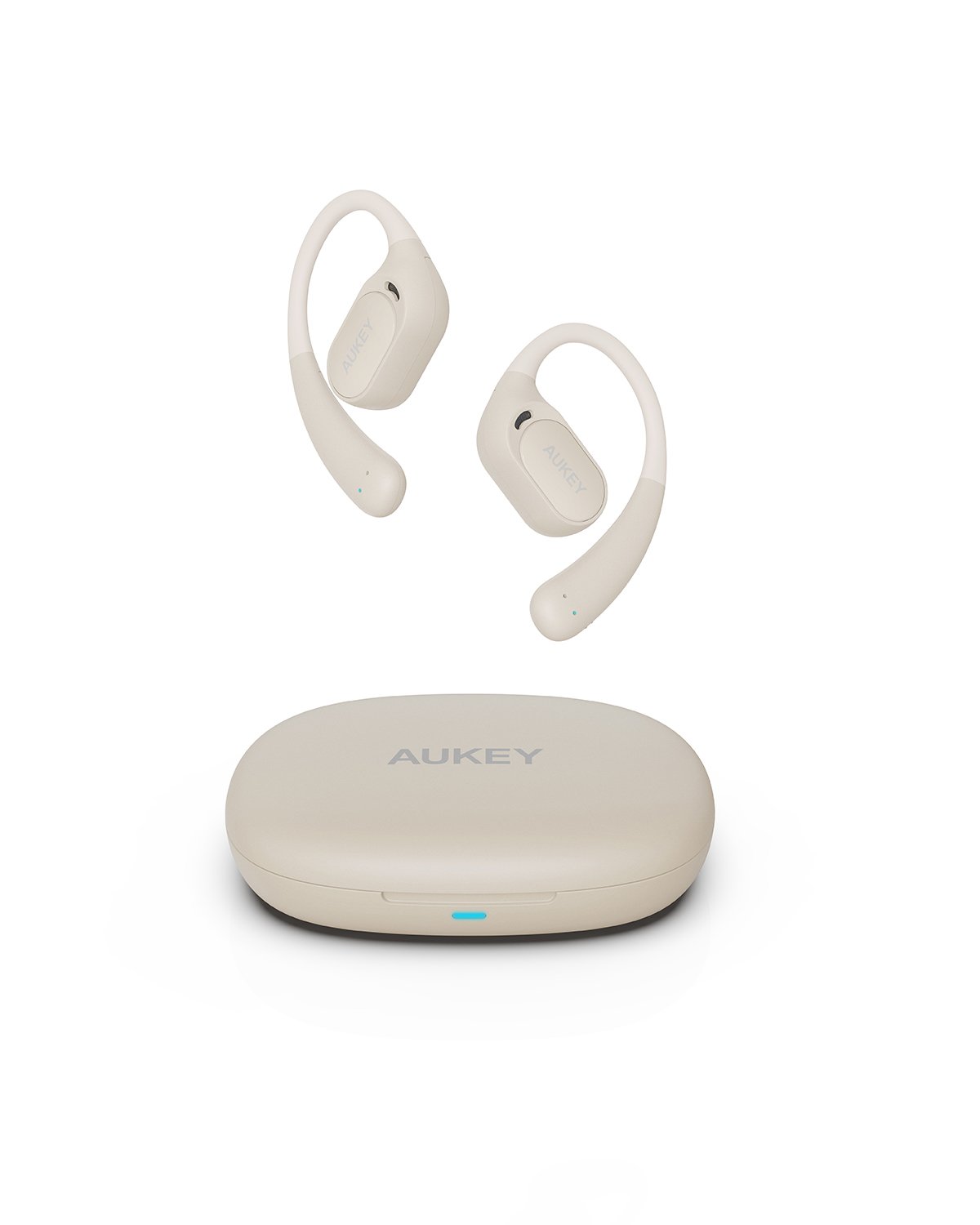 Aukey - Écouteurs sans fil connectés Sports Fit Open-Ear Blanc - flash vidéo