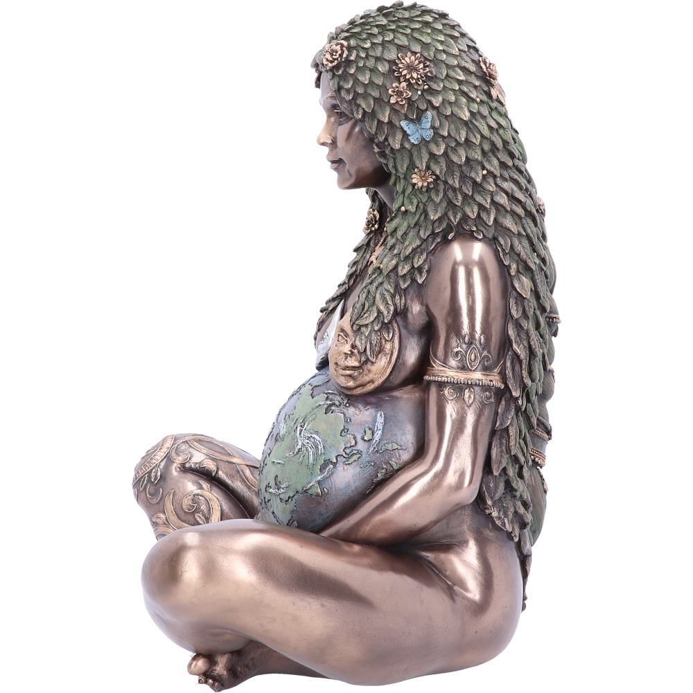 Mother Earth - Figurine de couleur bronze de la Terre Mère Gaia éthérée 30cm - flash vidéo
