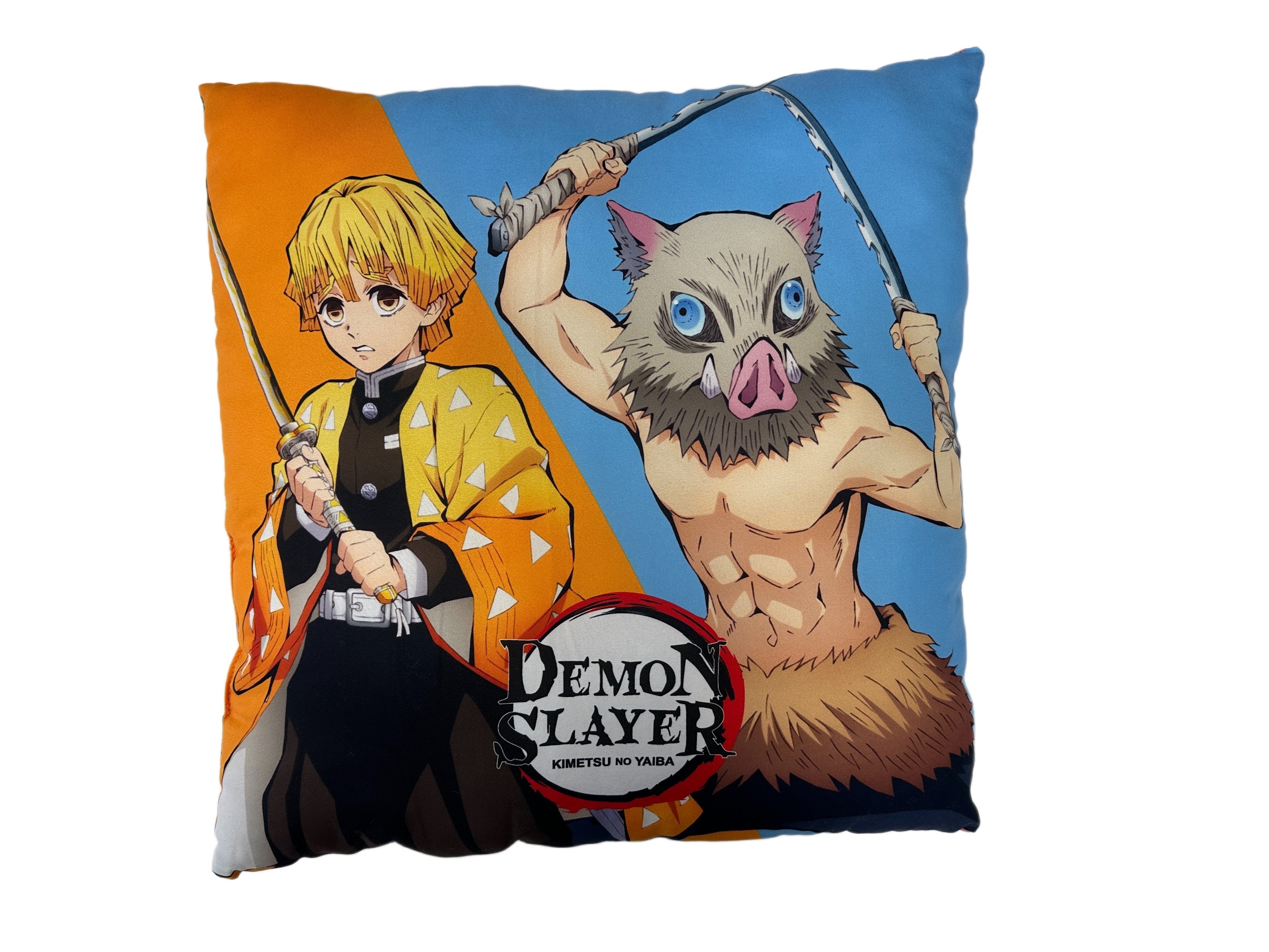 Demon Slayer: Kimetsu no Yaiba - Coussin double face Tanjiro et ses amis (40x40cm) - flash vidéo