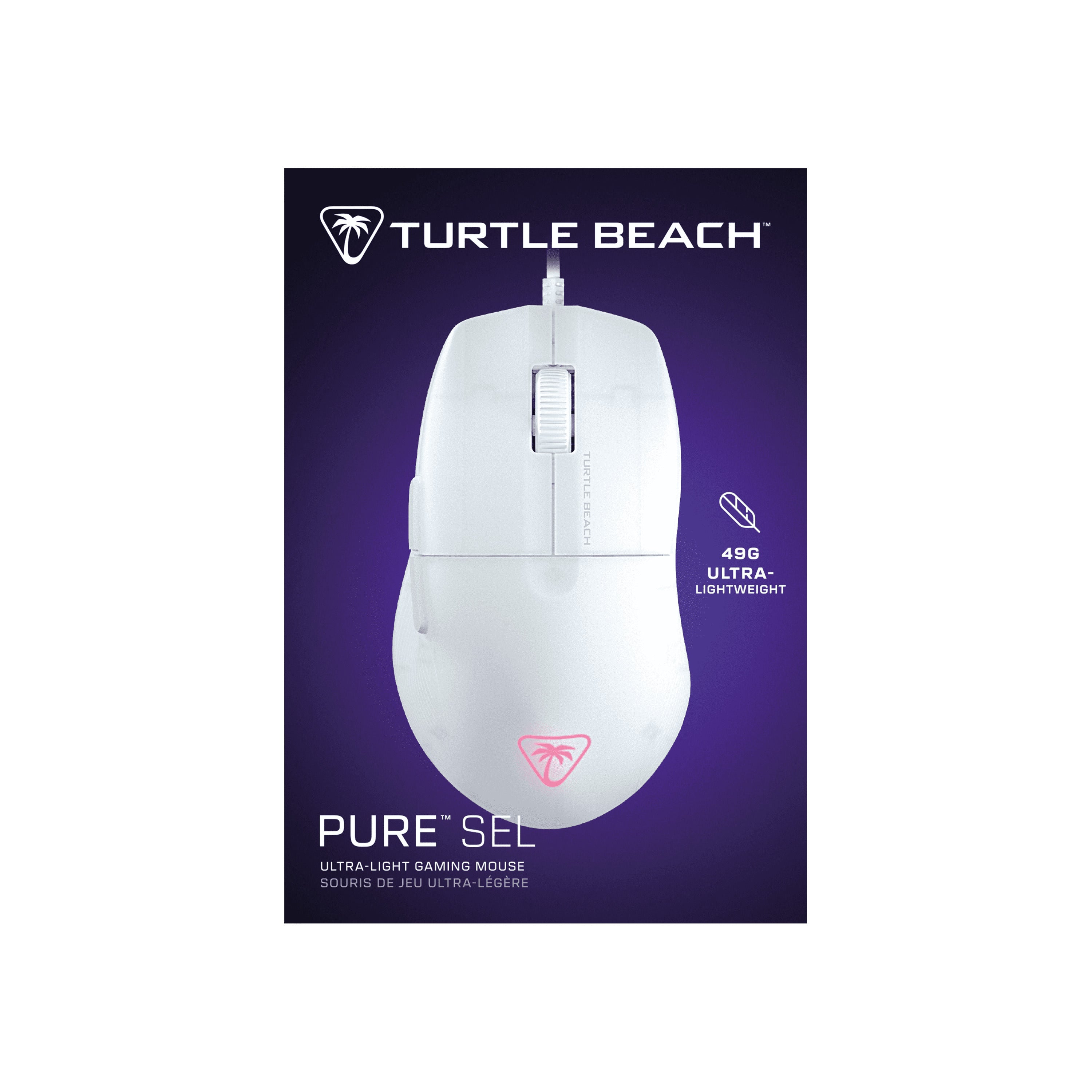 Turtle Beach - Souris de jeu filaire optique RGB ultralégère Pure SEL Blanche - flash vidéo