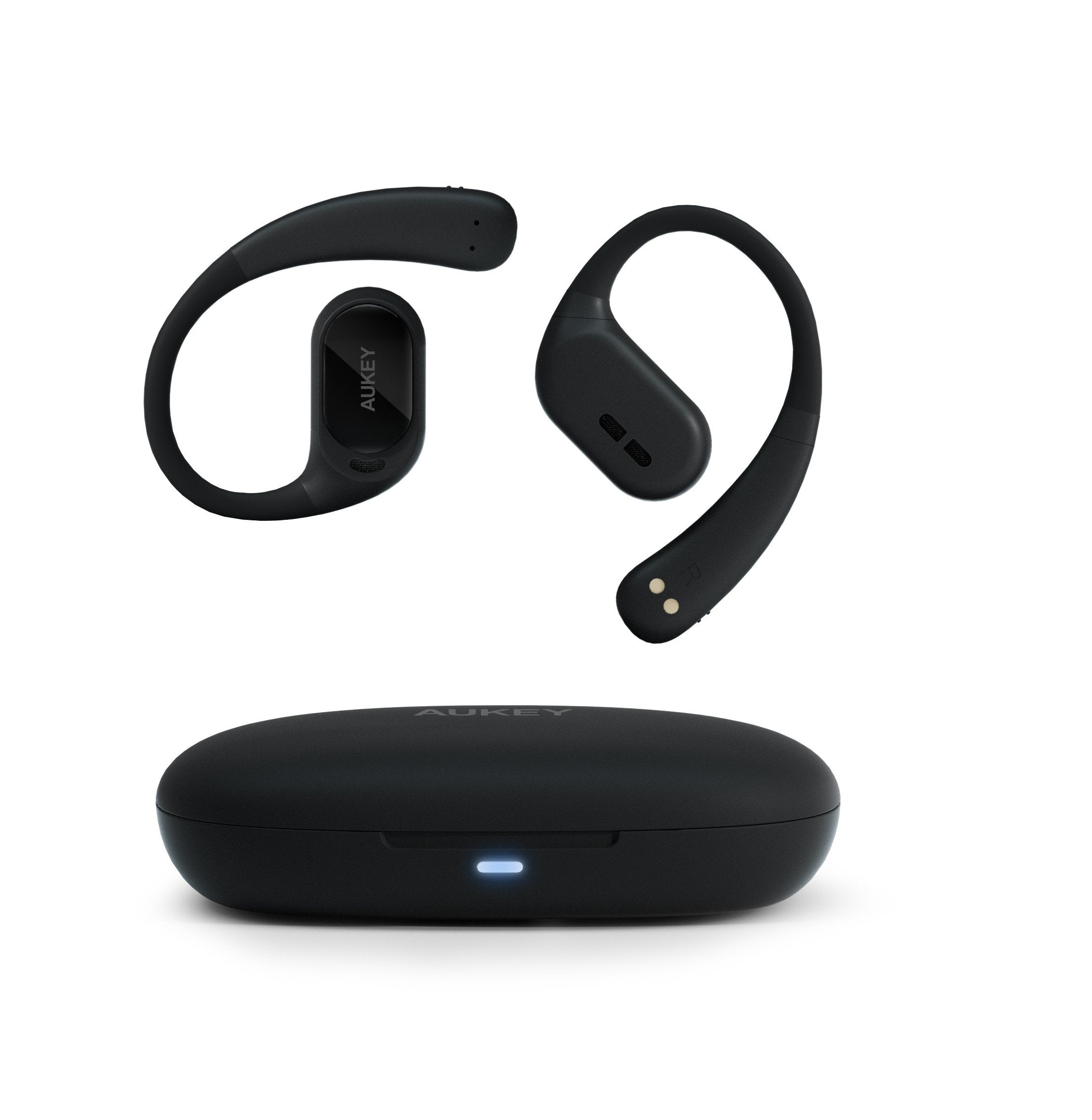 Aukey - Écouteurs sans fil connectés Sports Fit Open-Ear Noir - flash vidéo