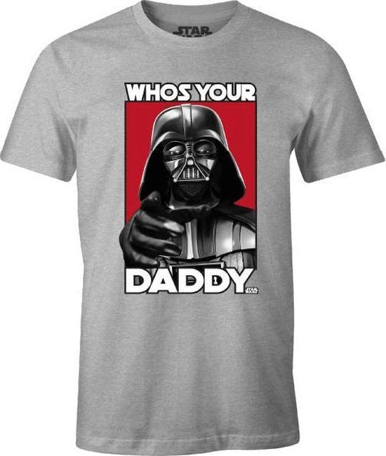 Star Wars - T-shirt Gris Hommes - Qui est ton père ? - S - flash vidéo