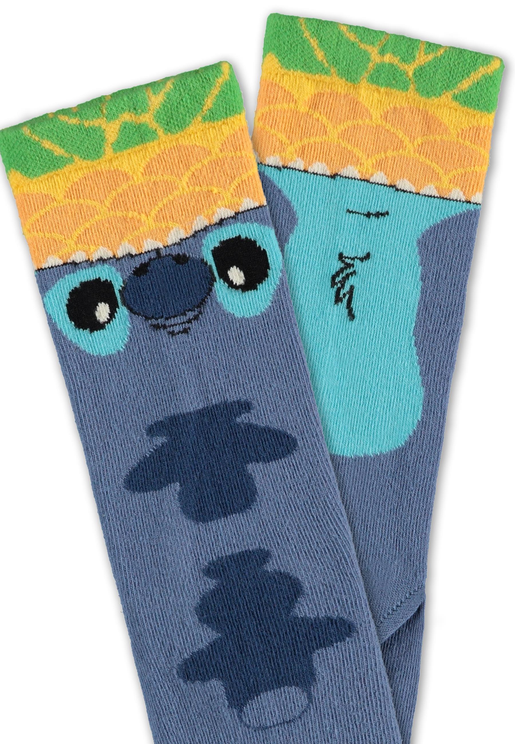 Disney - Lilo et Stitch - Paire de chaussettes "Stitch Ananas" (Taille 43/46) - flash vidéo