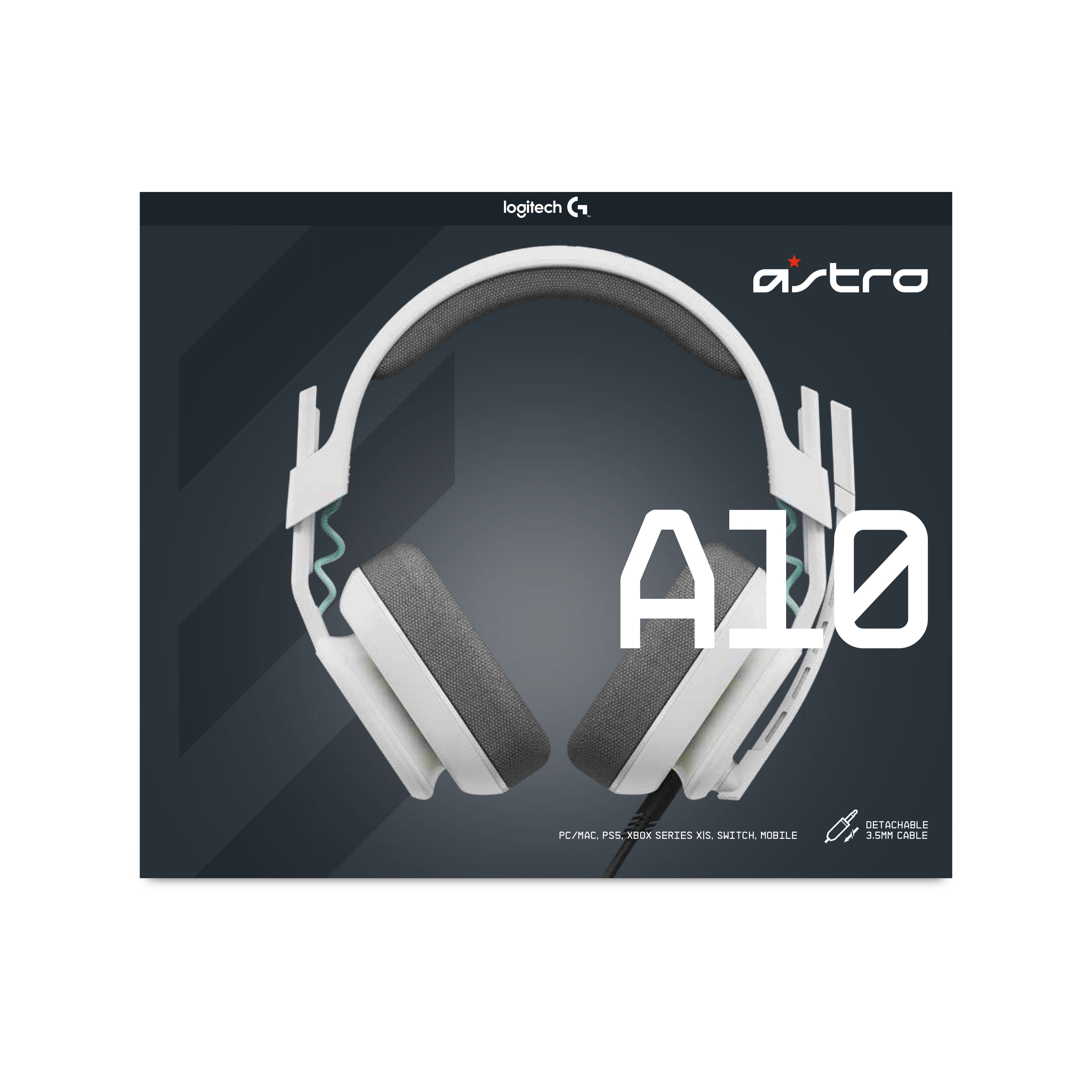 Astro - Casque de jeu filaire A10 Gen 2 Blanc pour PC/Mac, PS5, Xbox Series X|S, Switch et Mobile - flash vidéo