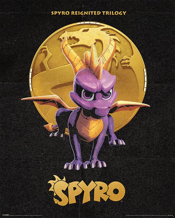 Spyro (Golden Dragon) - Mini Poster - flash vidéo