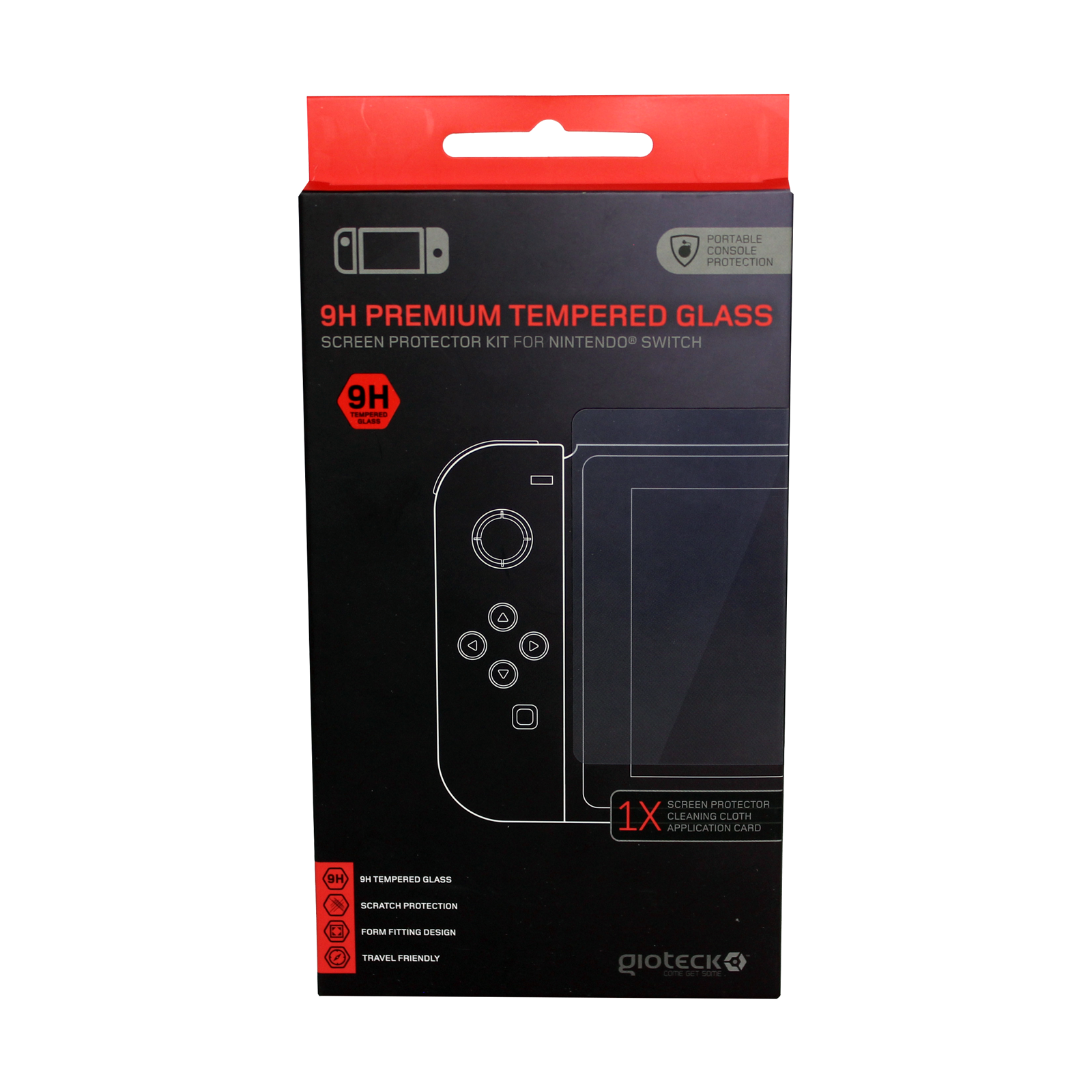Gioteck - Kit de protection d'écran en verre trempé premium 9H pour Nintendo Switch - flash vidéo