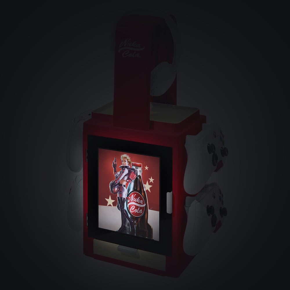 Numskull - Fallout - Meuble de rangement lumineux inspiré de Nuka Cola pour 4 manettes - 10 jeux - 1 casque - flash vidéo