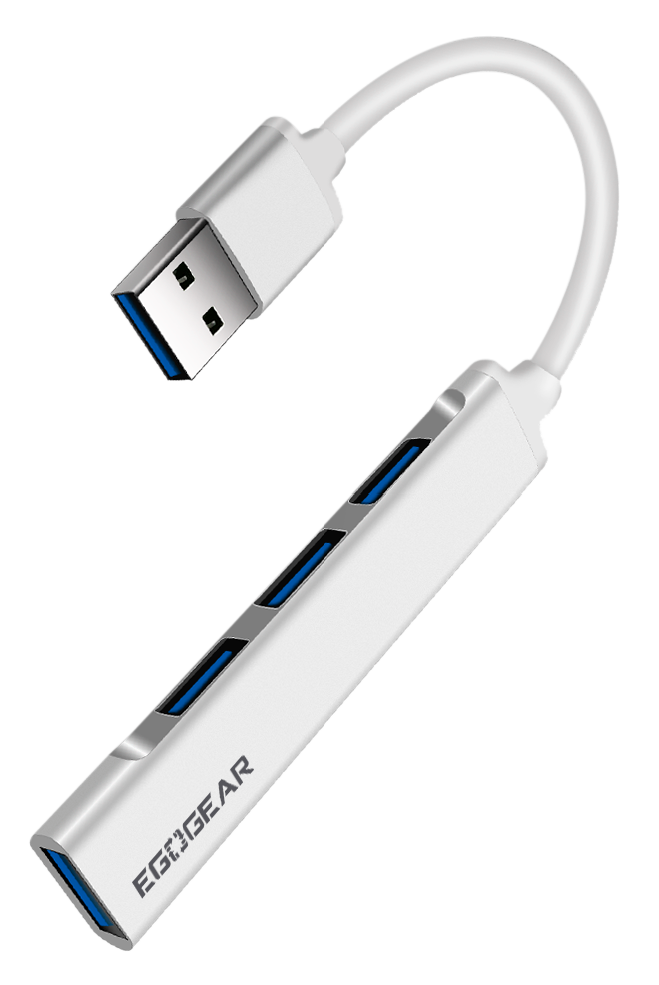 EgoGear - Hub USB 4 ports 3.0 SuperSpeed SCH40 Argenté - flash vidéo