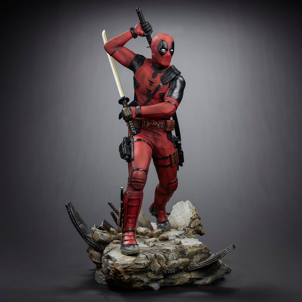 Iron Studios - Legacy Replica 1/4 - Marvel - Deadpool et Wolverine - Deadpool Statue 58cm - flash vidéo