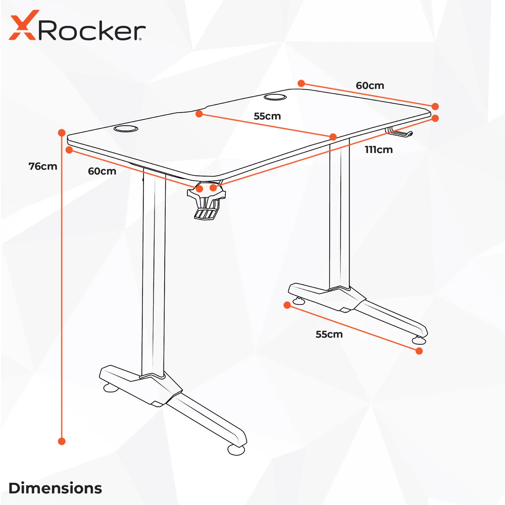 X Rocker - Panther Low Profile Esports Gaming Desk - flash vidéo