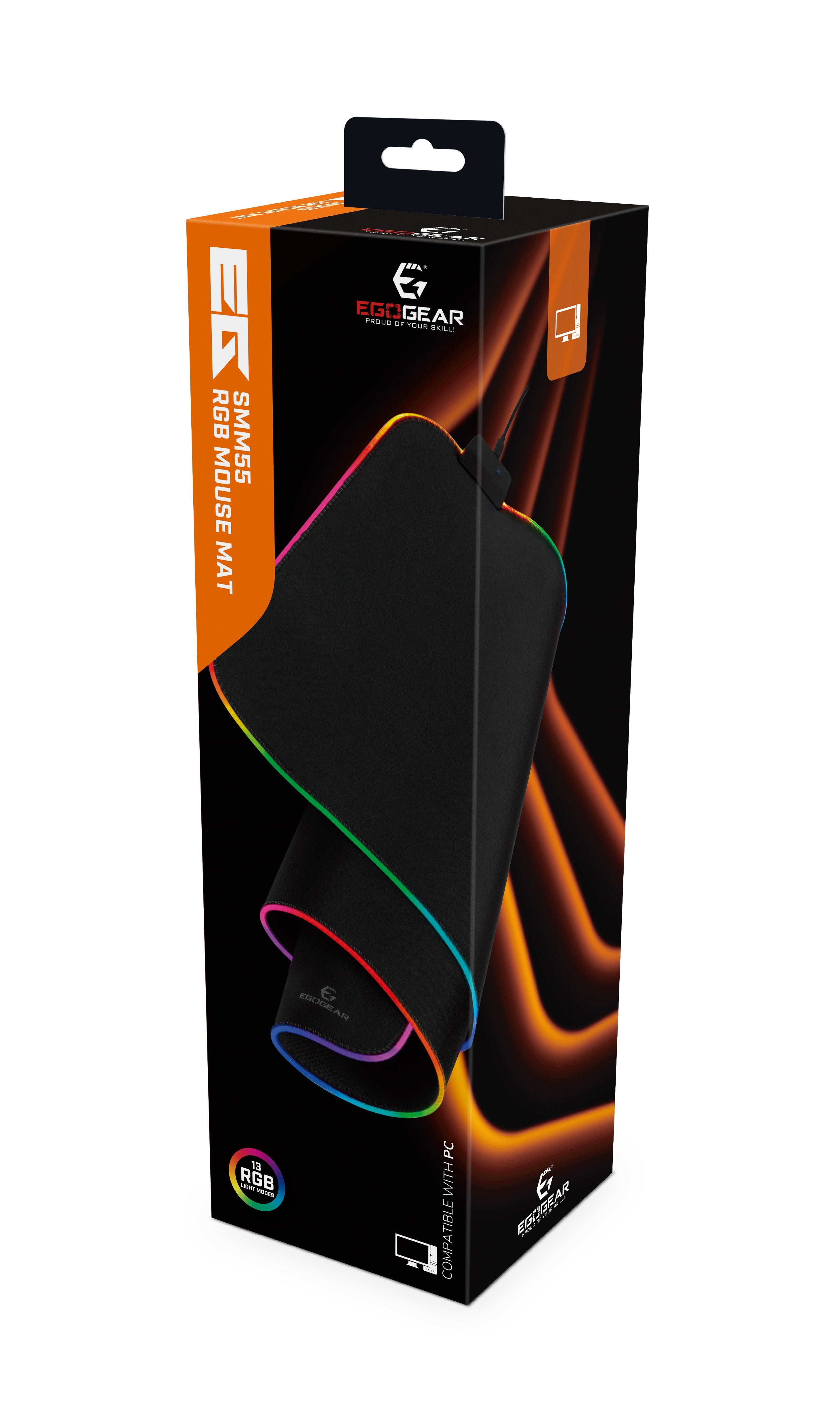 EgoGear - Tapis de souris de jeu XL RGB en tissu SMM55 - flash vidéo