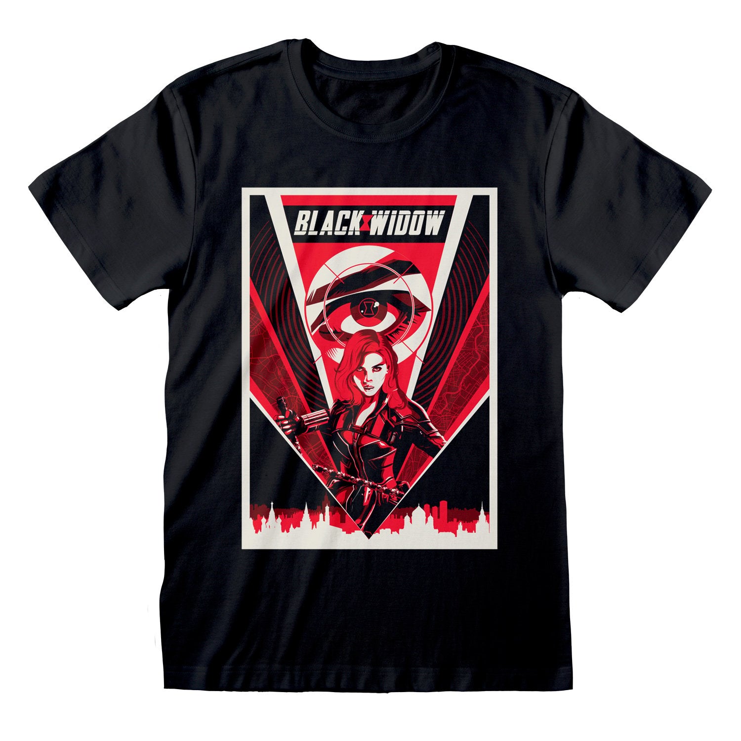 Marvel - T-shirt unisexe Noir Poster du film Black Widow - M - flash vidéo