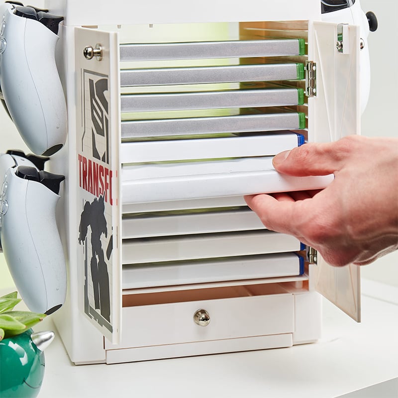 Numskull - Meuble de rangement inspiré de Transformers pour gamer - flash vidéo