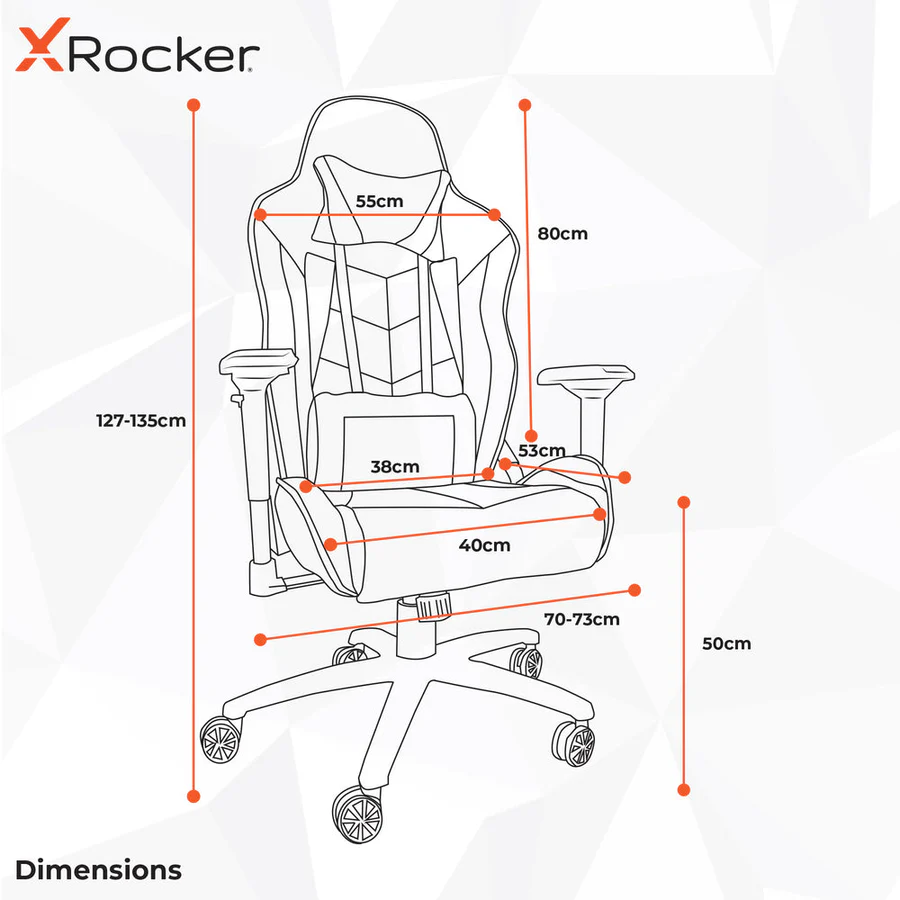 X Rocker - Chaise de jeu eSport Siena avec réglage confortable et finition en tissu Noire/Rouge - flash vidéo