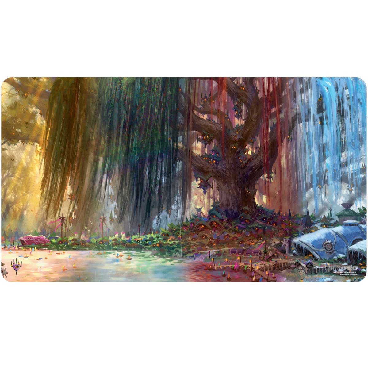 Ultra Pro - Magic: The Gathering - Bloomburrow - Tapis de jeu Terres de saison, Ville aux trois arbres (60 x 34 cm) - flash vidéo