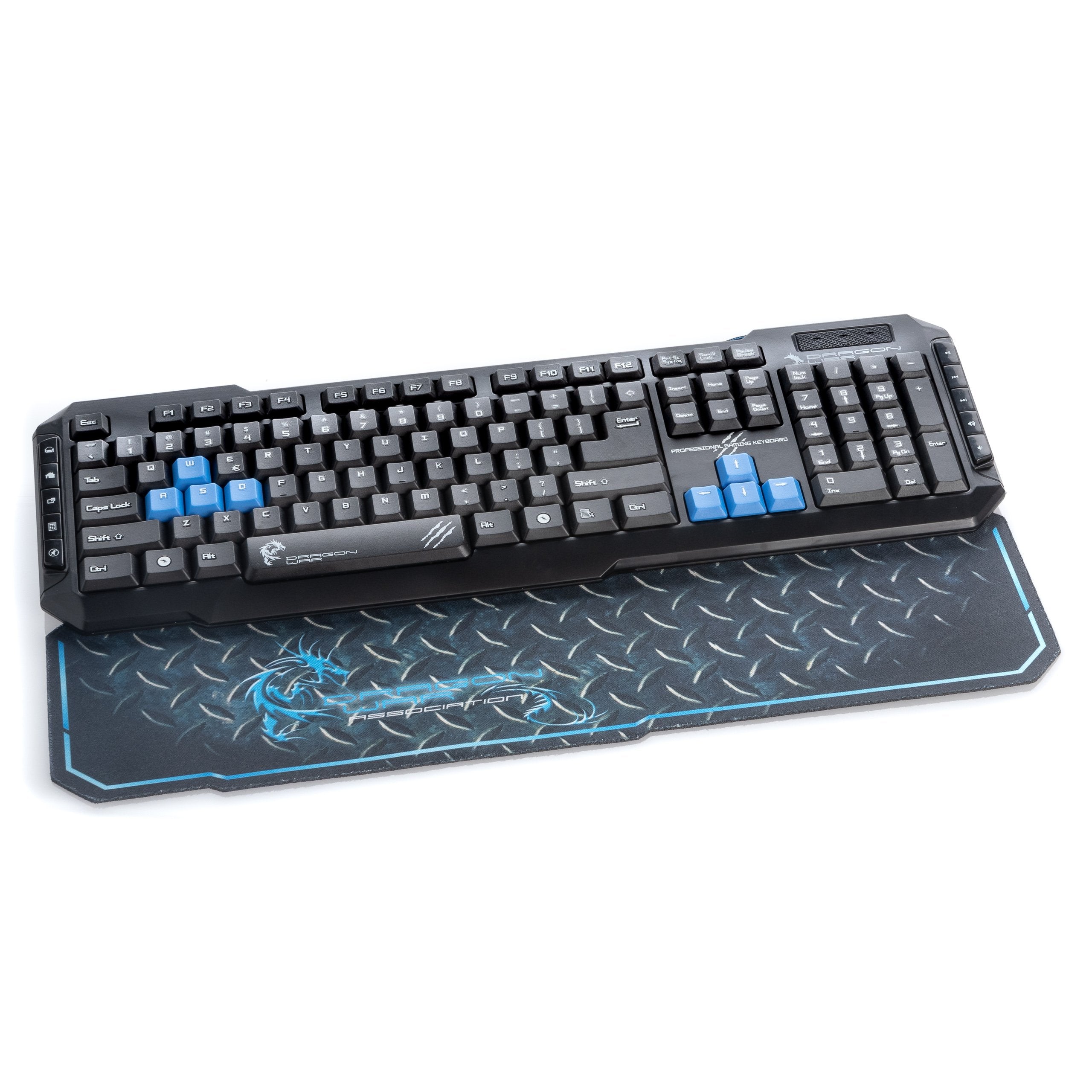 DragonWar Desert Eagle Semi Automatique Clavier Pro Gaming Qwerty avec 10 boutons programmables Qwerty - Noir - flash vidéo