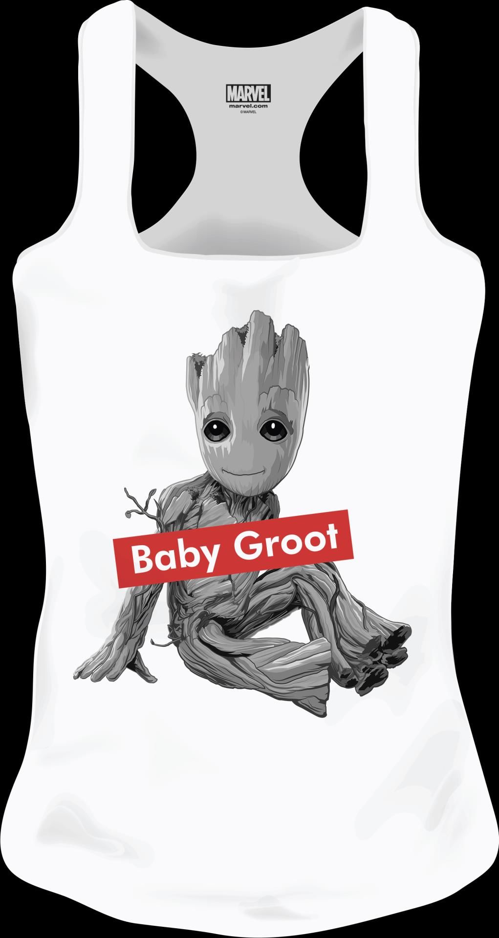 Marvel - Baby Groot White Women Tank Top M - flash vidéo
