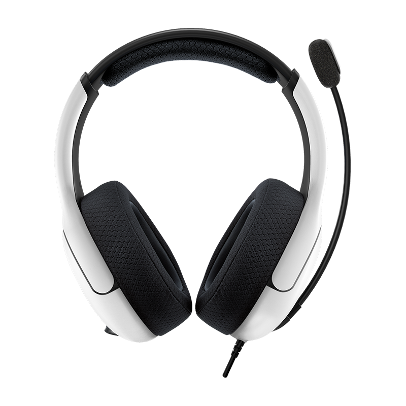 PDP - Casque de jeu stéréo filaire LVL50 Blanc pour PS5, PS4 & PC - flash vidéo