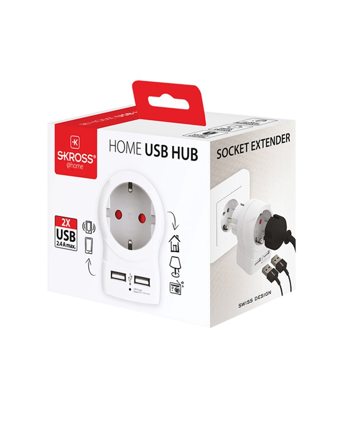 Skross - World Travel Adapter Europe to Europe + 2 USB - flash vidéo