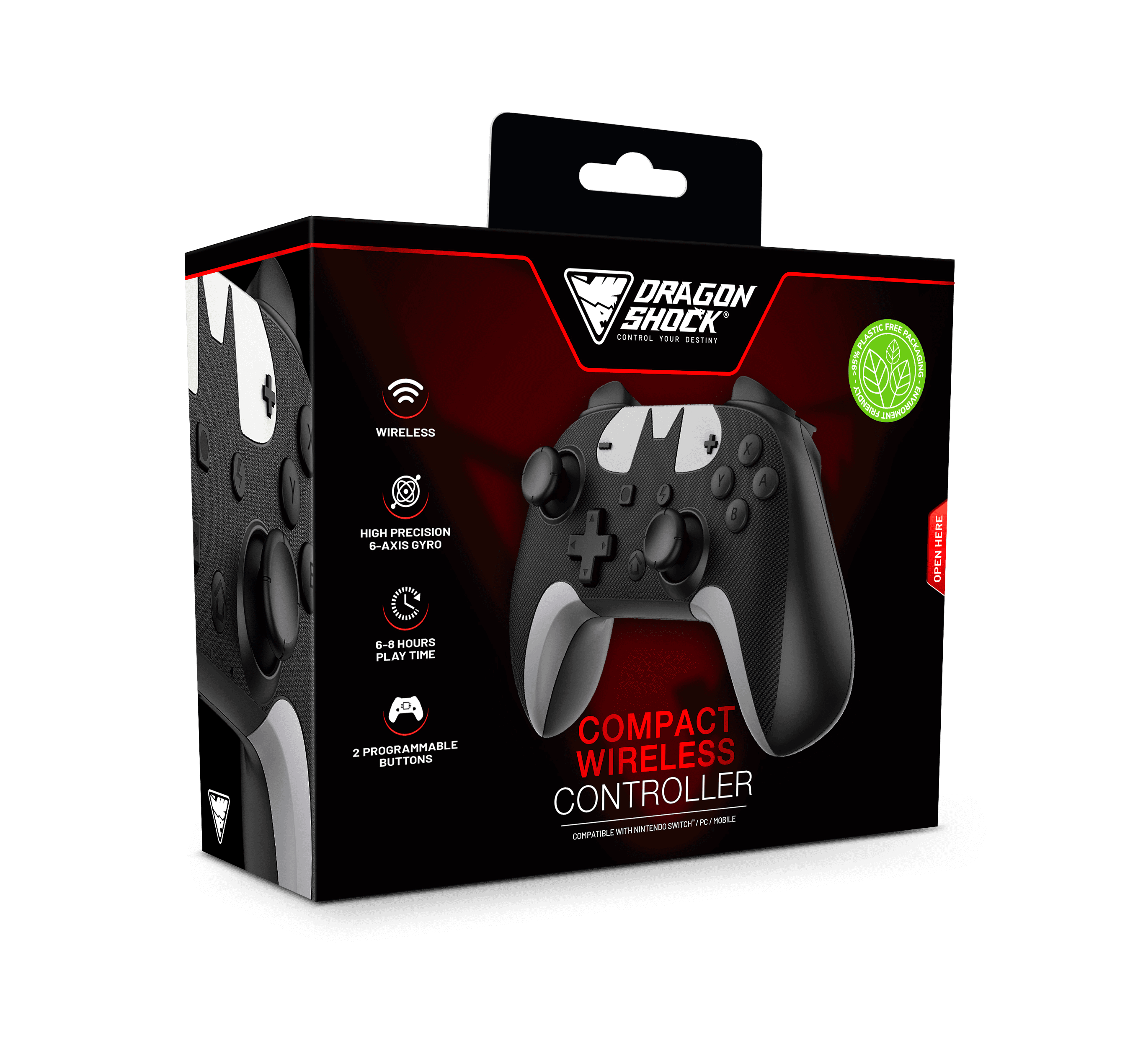 DragonShock - Manette compacte sans fil Bluetooth PopTop The Signal pour Nintendo Switch et Switch OLED - flash vidéo