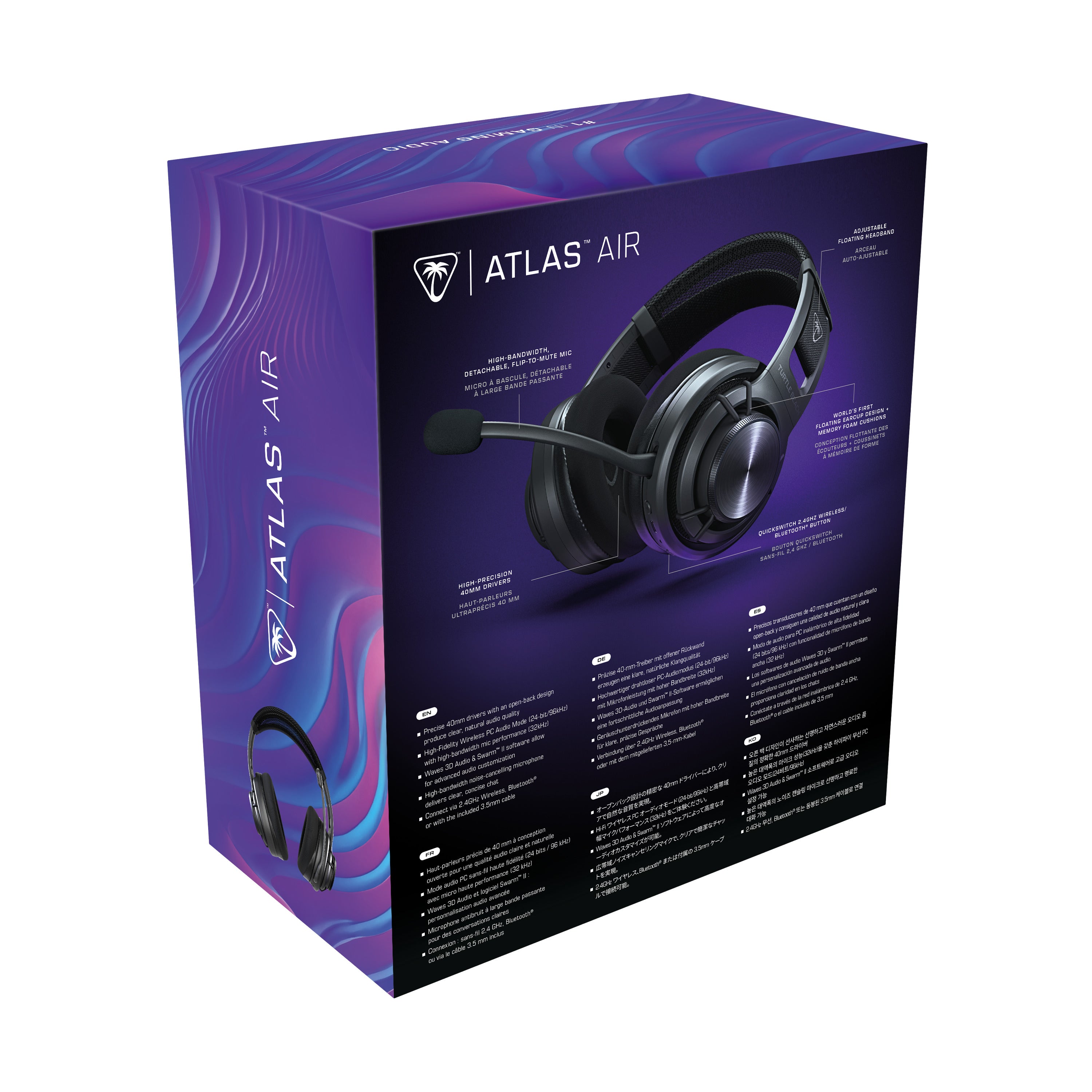 Turtle Beach - Casque de jeu sans fil ATLAS Air Noir pour PC et Mobile - flash vidéo