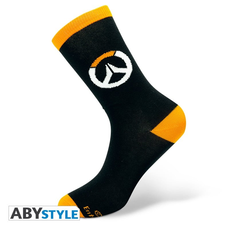 Overwatch - Chaussettes Logo Noire et Orange - flash vidéo